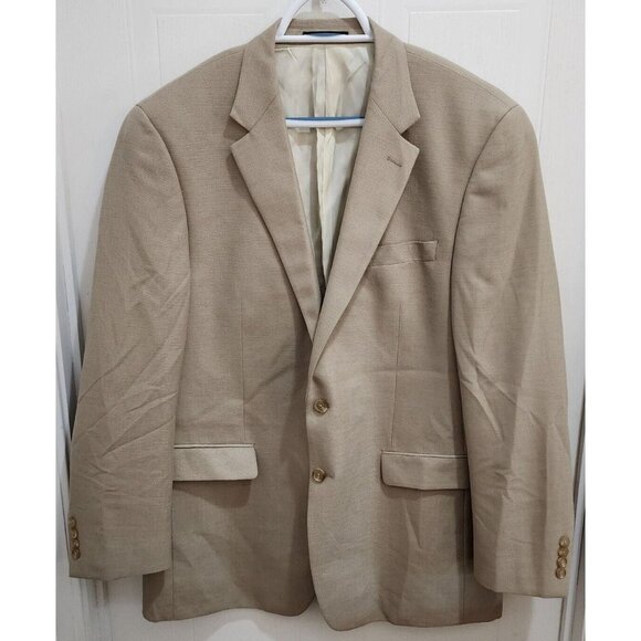 Lauren Ralph Lauren Beige Two Button Blazer Suit Jacket Blazer Size 44L - Picture 1 of 11